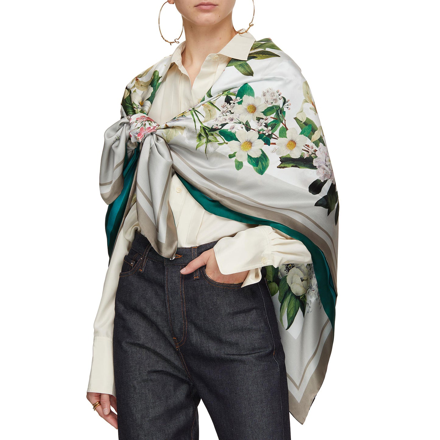 Tiffany Large Square Silk Double-Sided Scarf