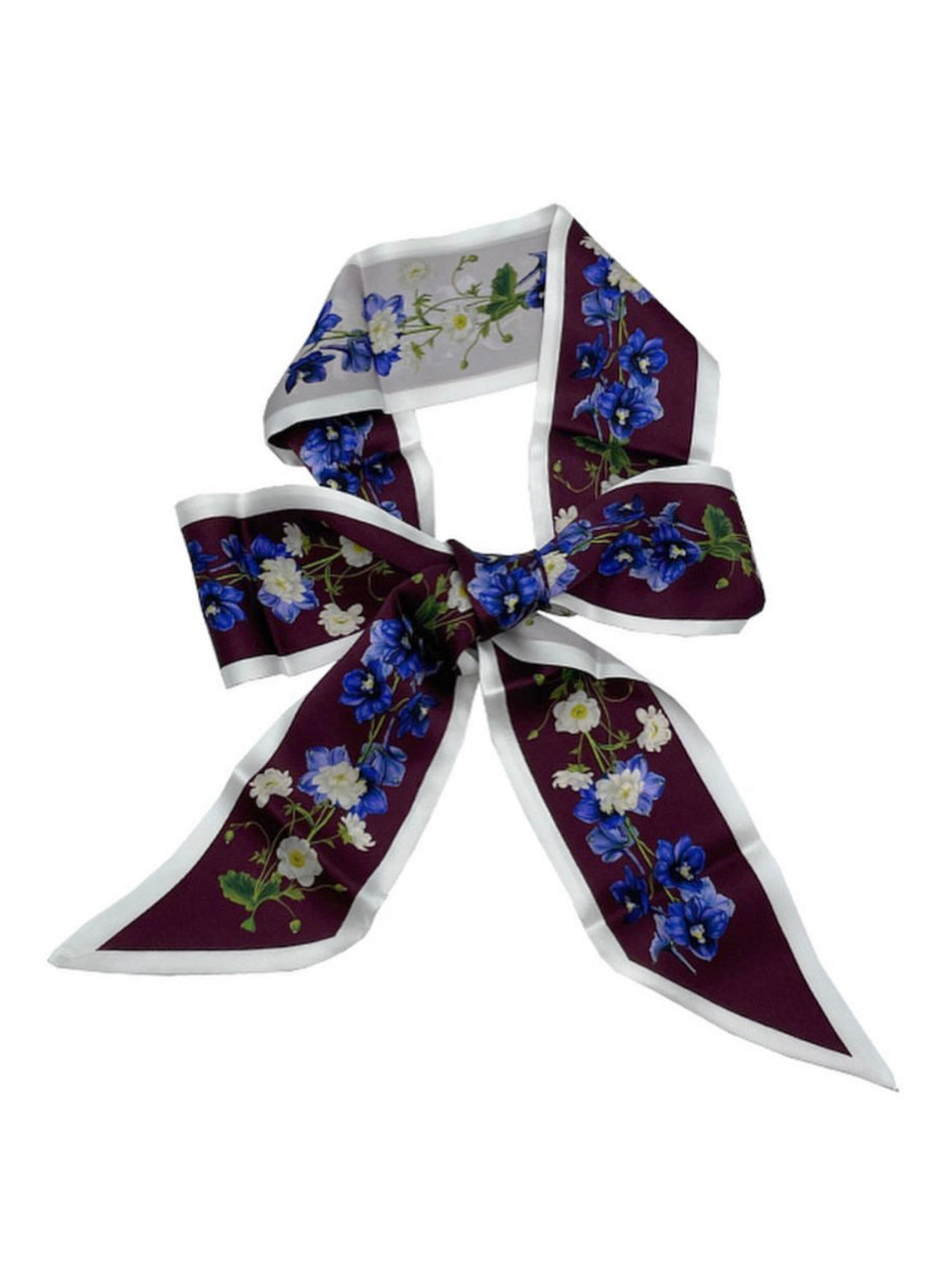St. Piece London Oriah Purple Skinny Silk Scarf
