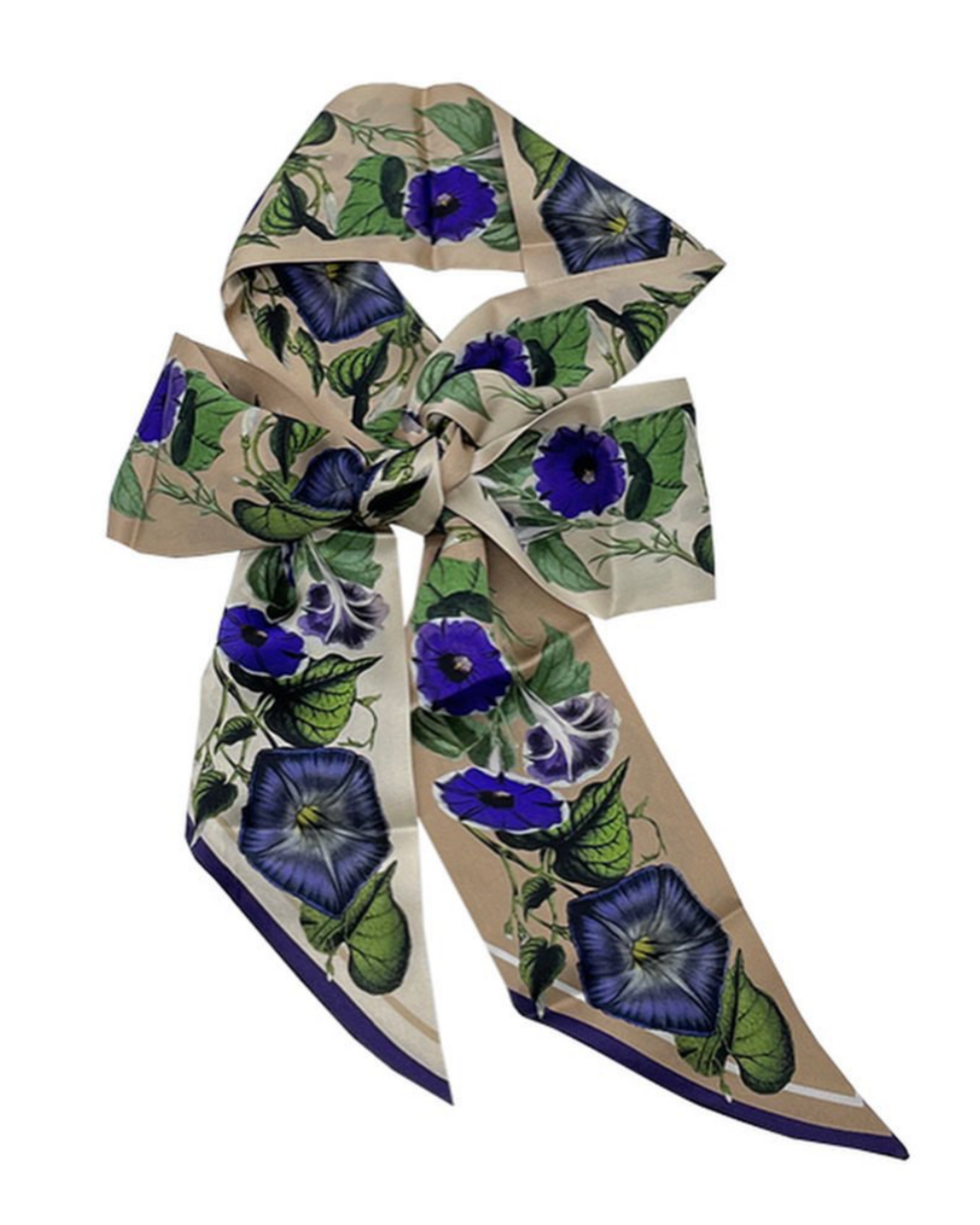 St. Piece London Olga Cream Ombre Skinny Silk Scarf