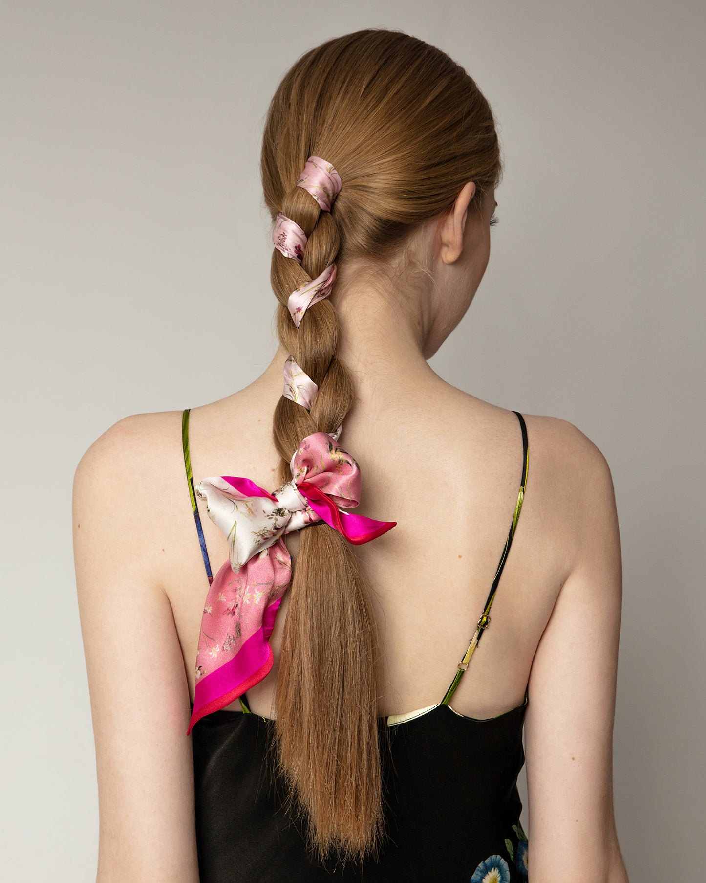 St. Piece London Paige Pink Skinny Silk Scarf