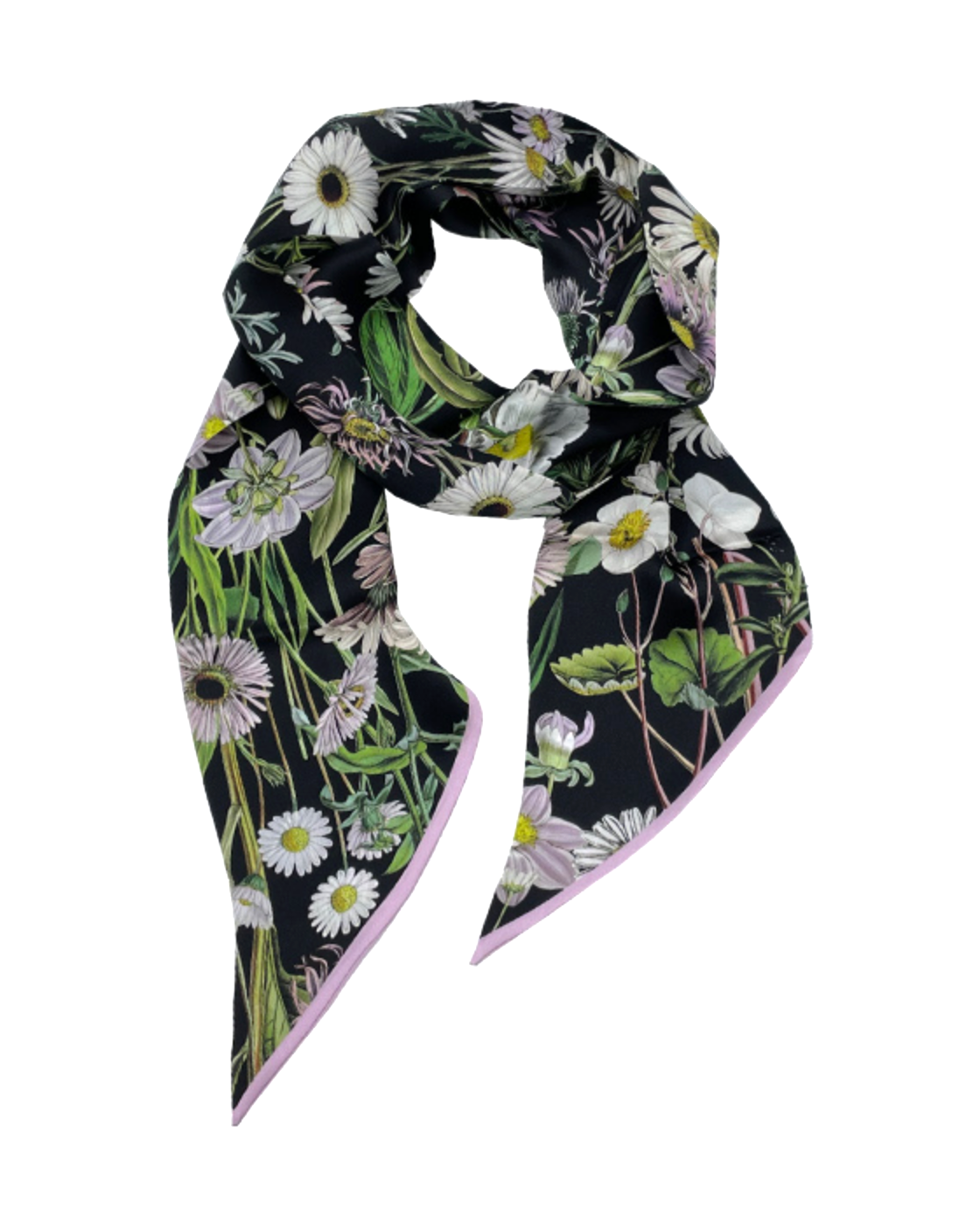 St. Piece London Oriana Black Long Silk Scarf