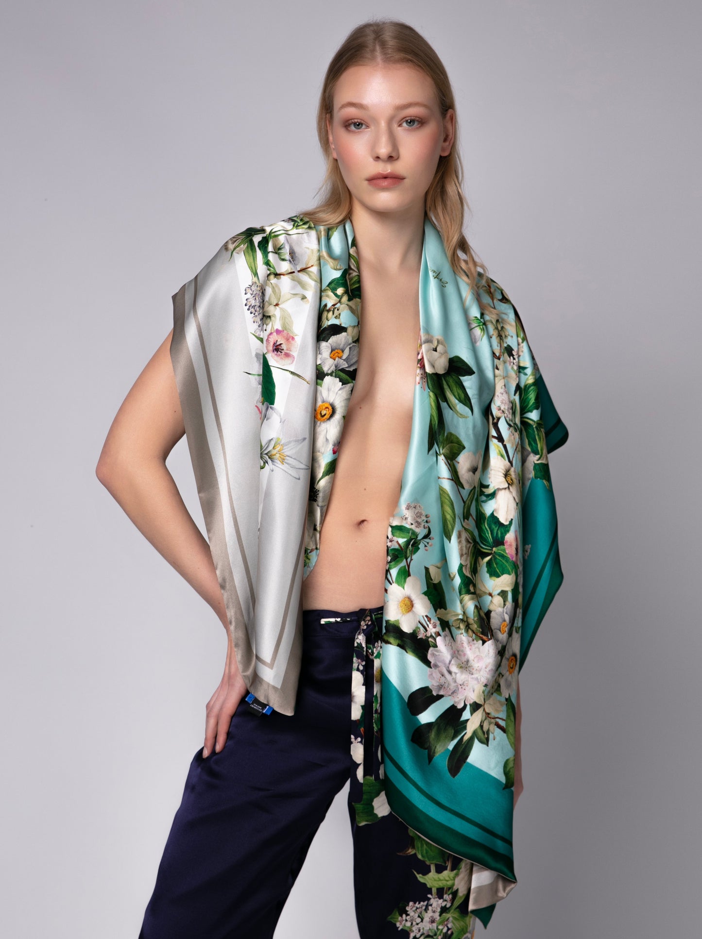 Tiffany Large Square Silk Double-Sided Scarf