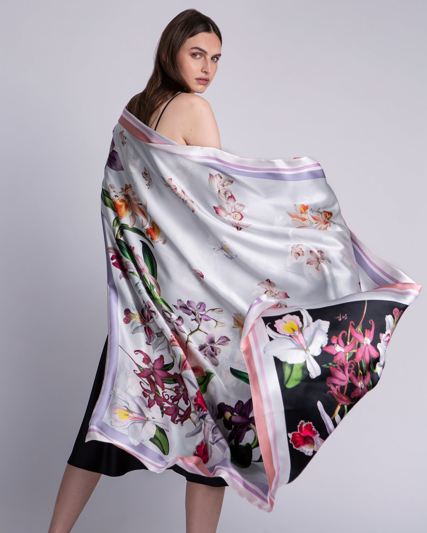 Sonia Large Square Silk Double-Sided Scarf