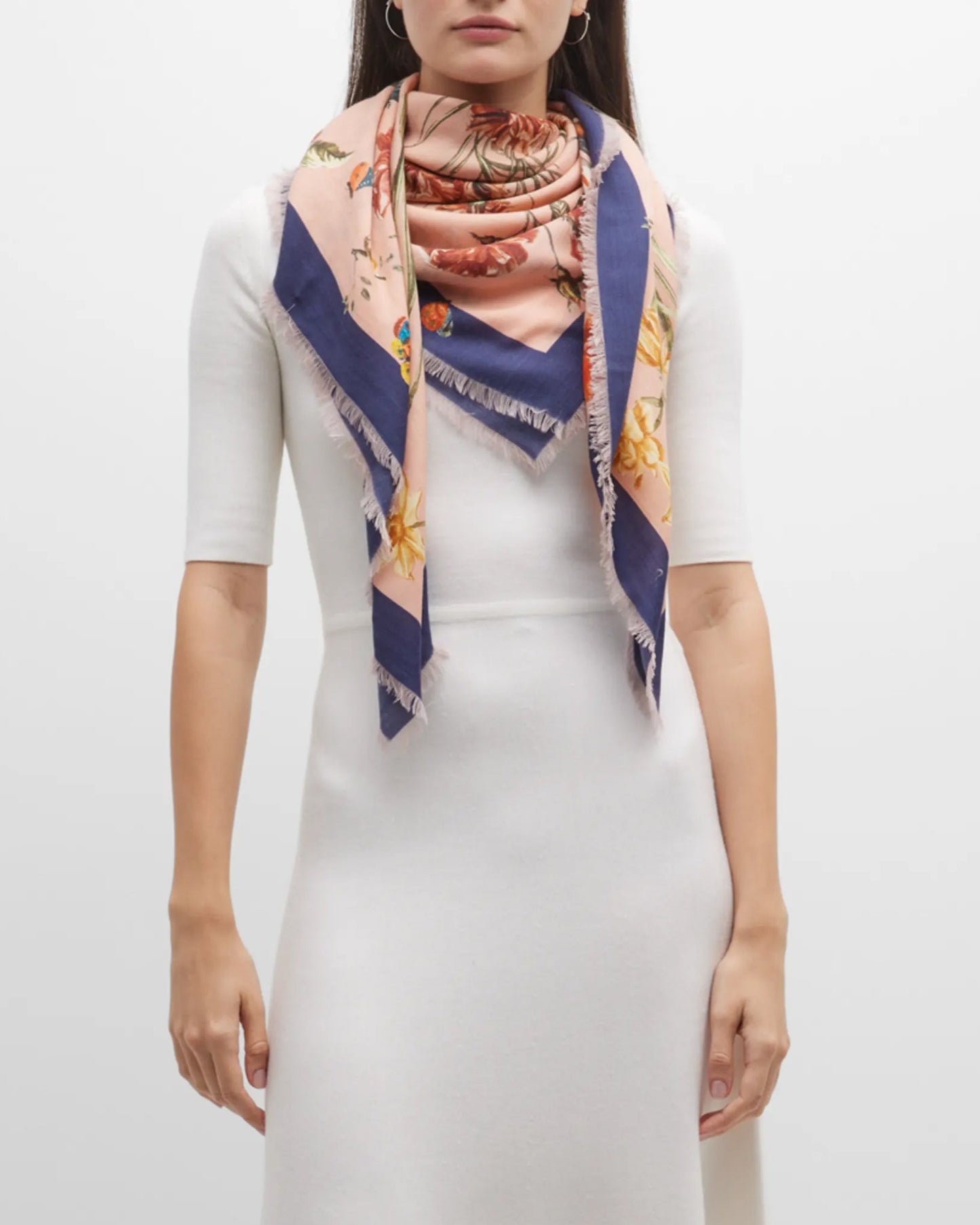 St. Piece London Raven Pink Large Square Wool & Cashmere Scarf