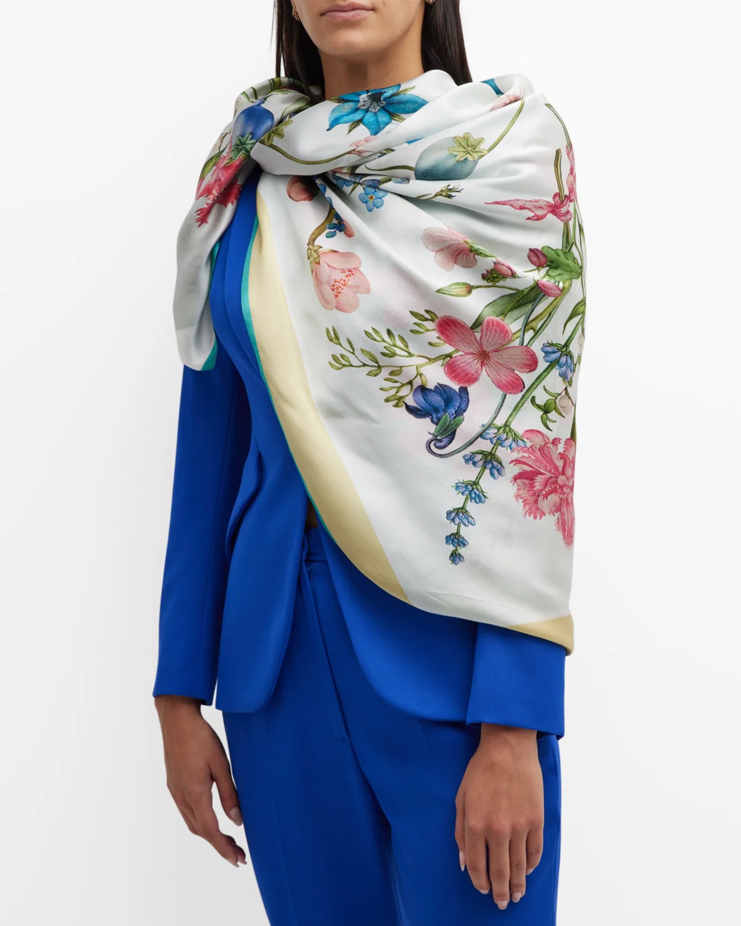 Stephanie Large Square Silk Double-Sided Scarf