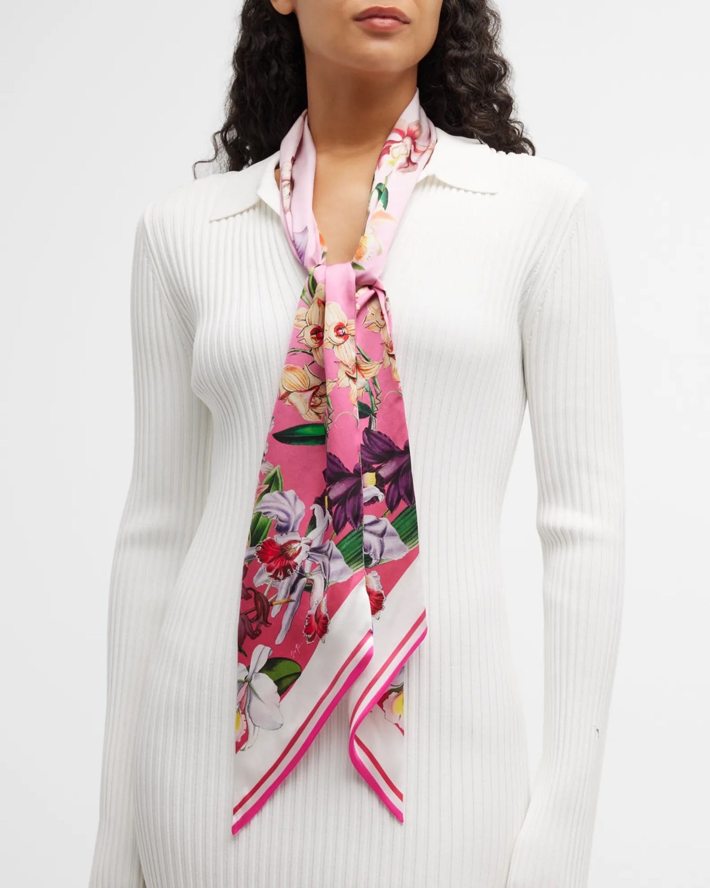 St. Piece London Sonia Pink Ombré Long Silk Scarf