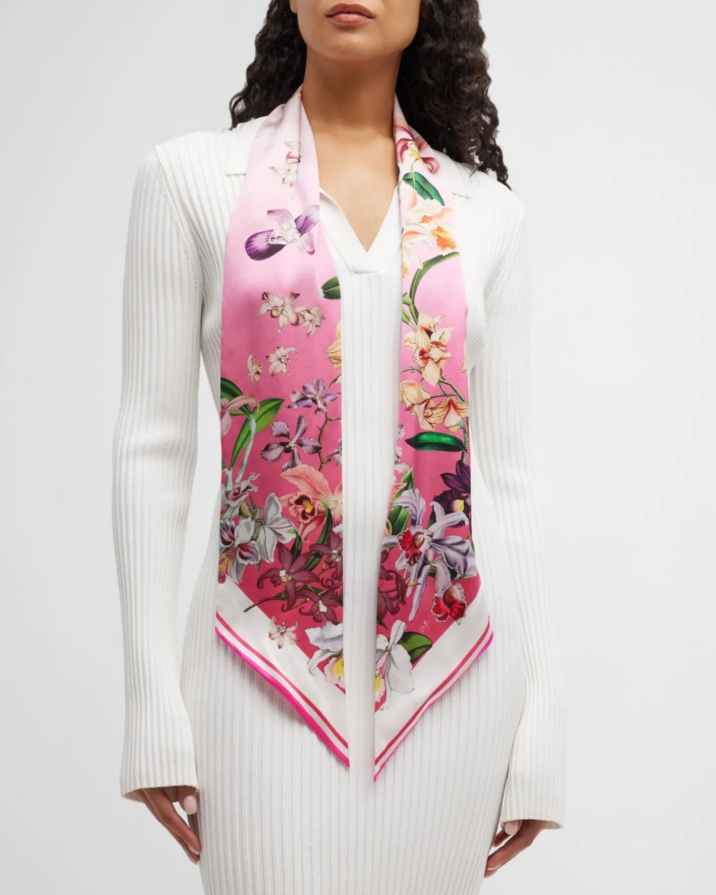 St. Piece London Sonia Pink Ombré Long Silk Scarf