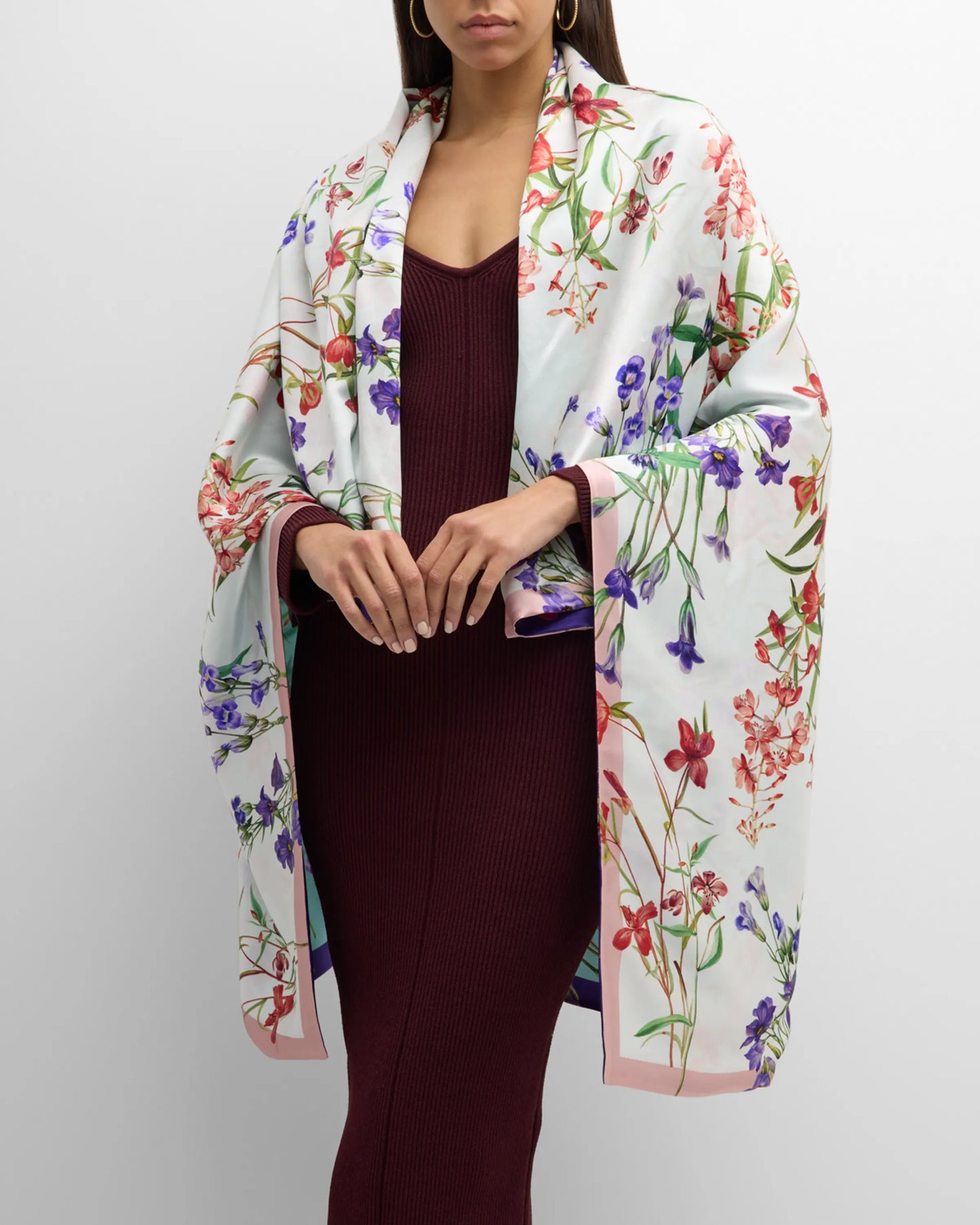 Tammy Large Square Silk Double-Sided Scarf