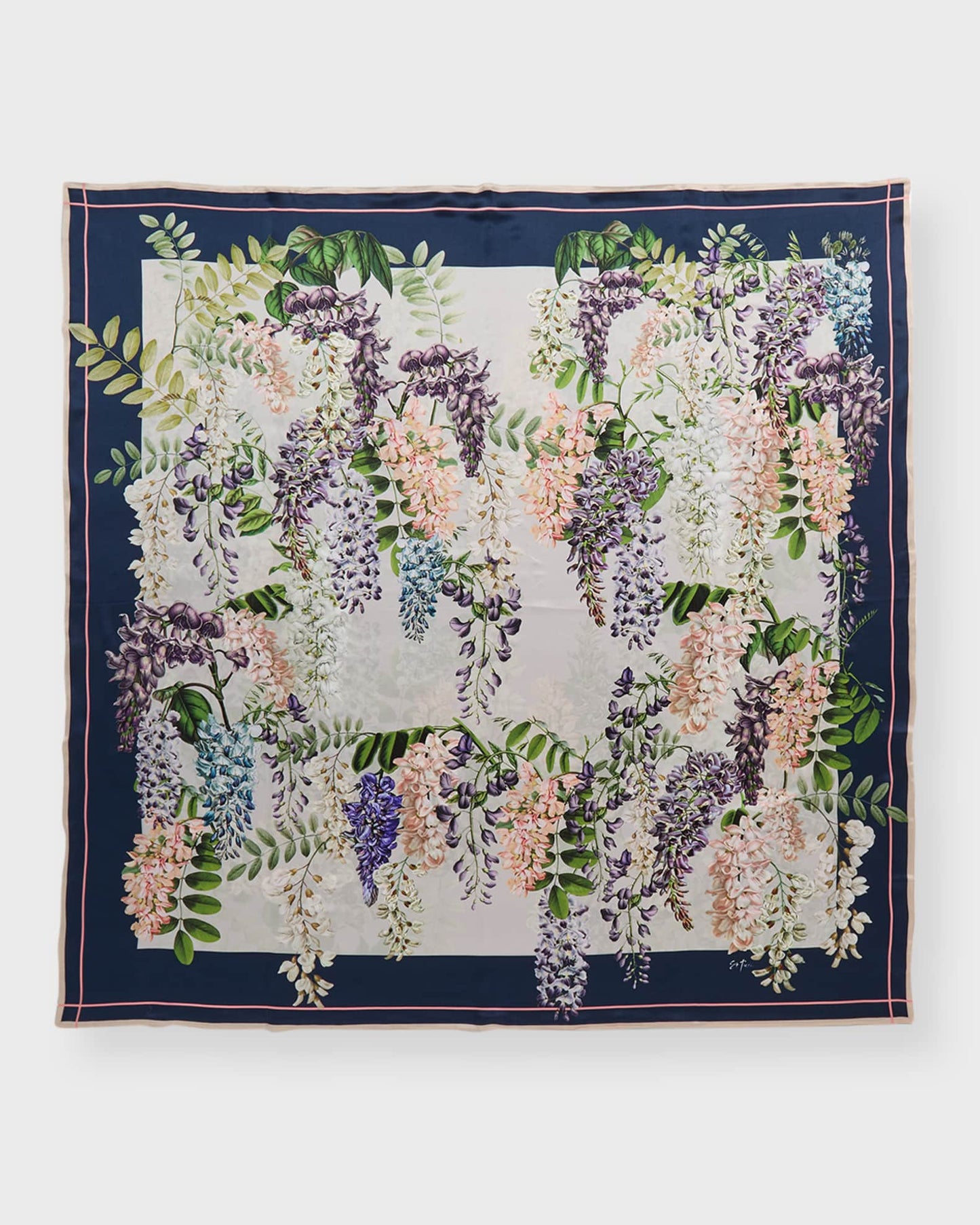Thea Large Square Silk Double-Sided Scarf