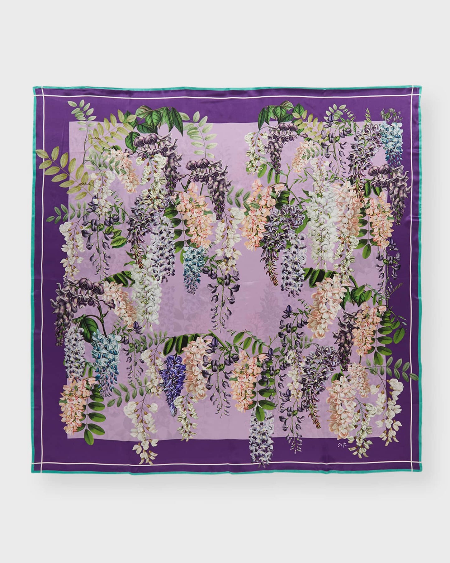 Thea Large Square Silk Double-Sided Scarf