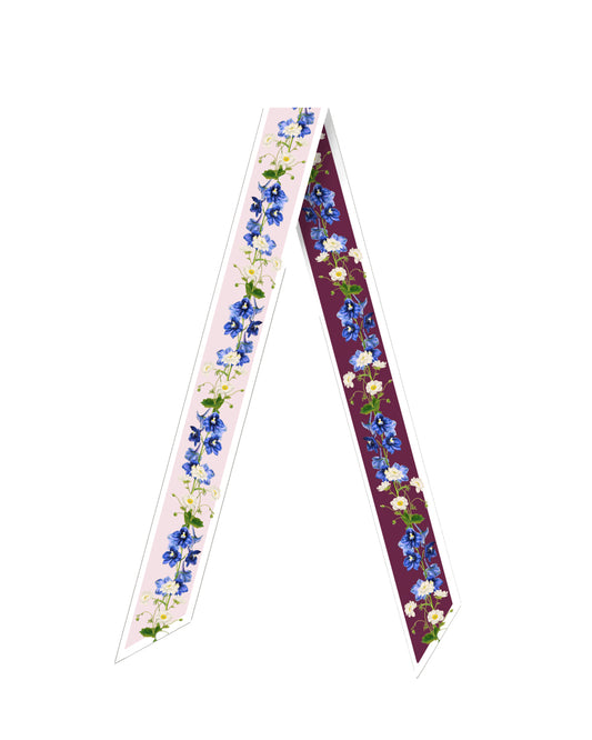 St. Piece London Oriah Purple Skinny Silk Scarf