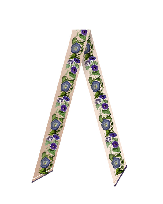 St. Piece London Olga Cream Ombre Skinny Silk Scarf