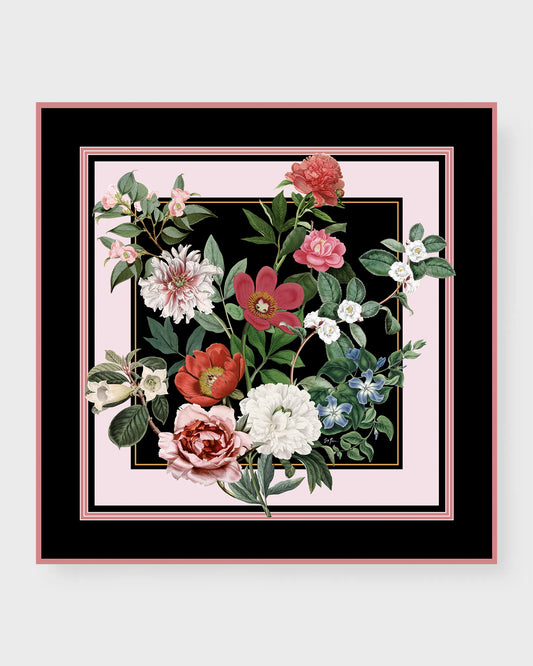 St. Piece London Odeya Black Small Square Silk Scarf