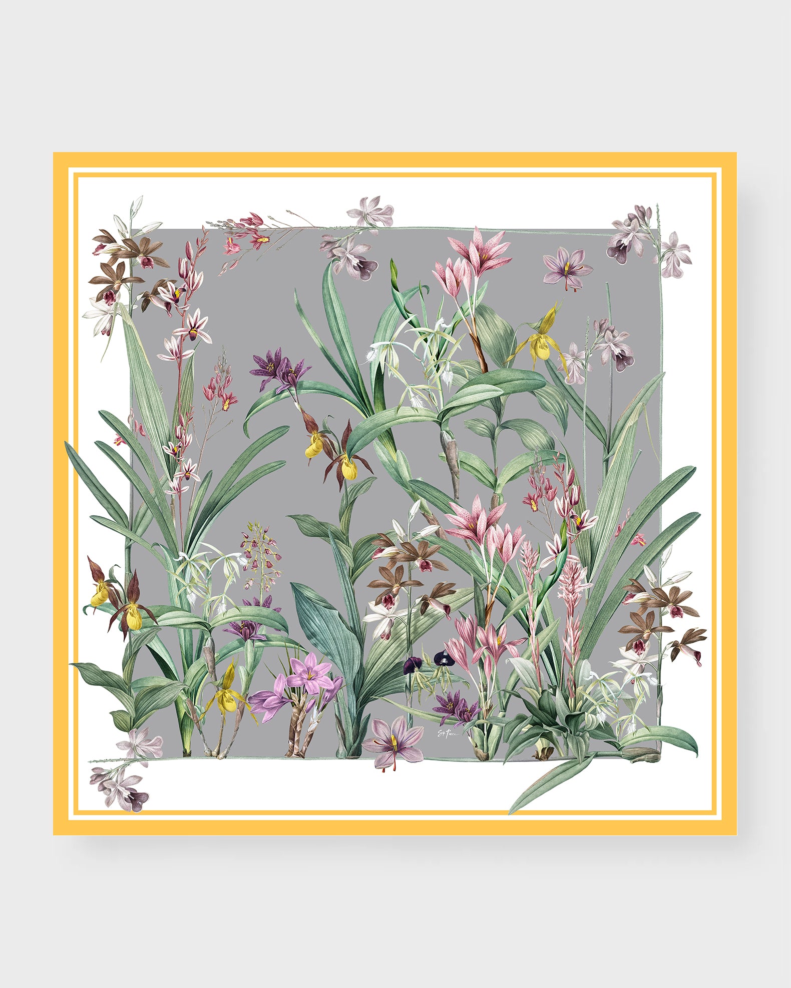 St. Piece London Veronica Large Square Silk Double-Sided Scarf