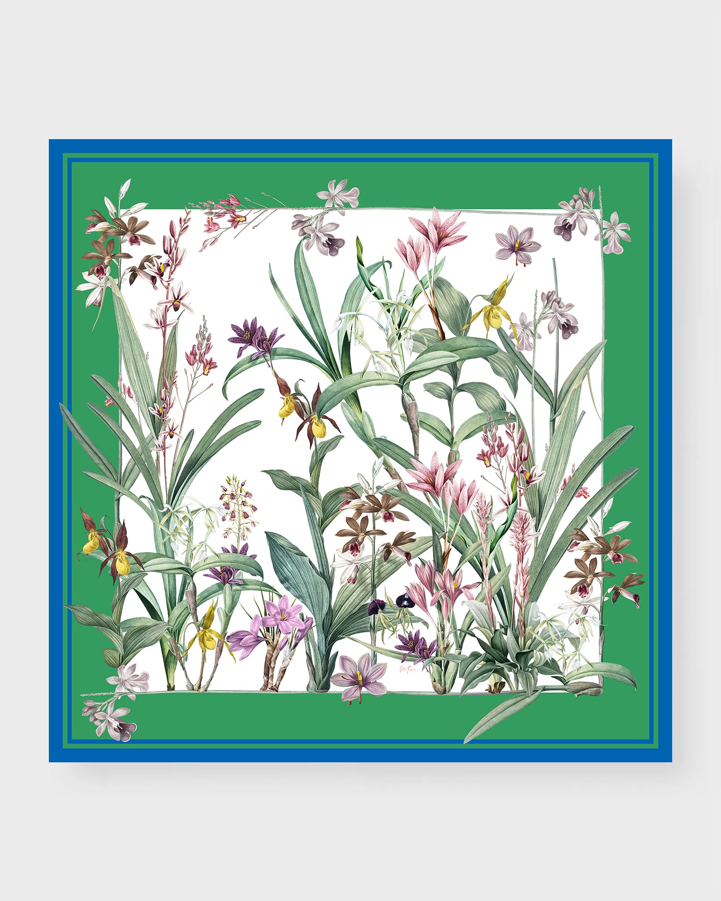 St. Piece London Veronica Large Square Silk Double-Sided Scarf