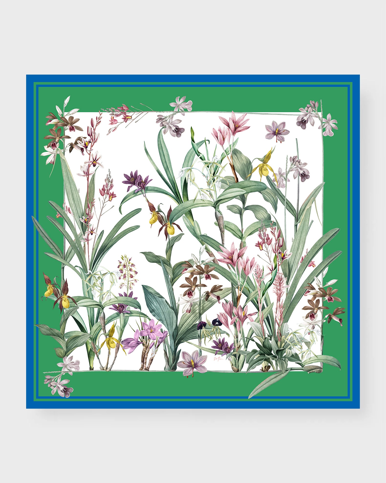 St. Piece London Veronica Large Square Silk Double-Sided Scarf