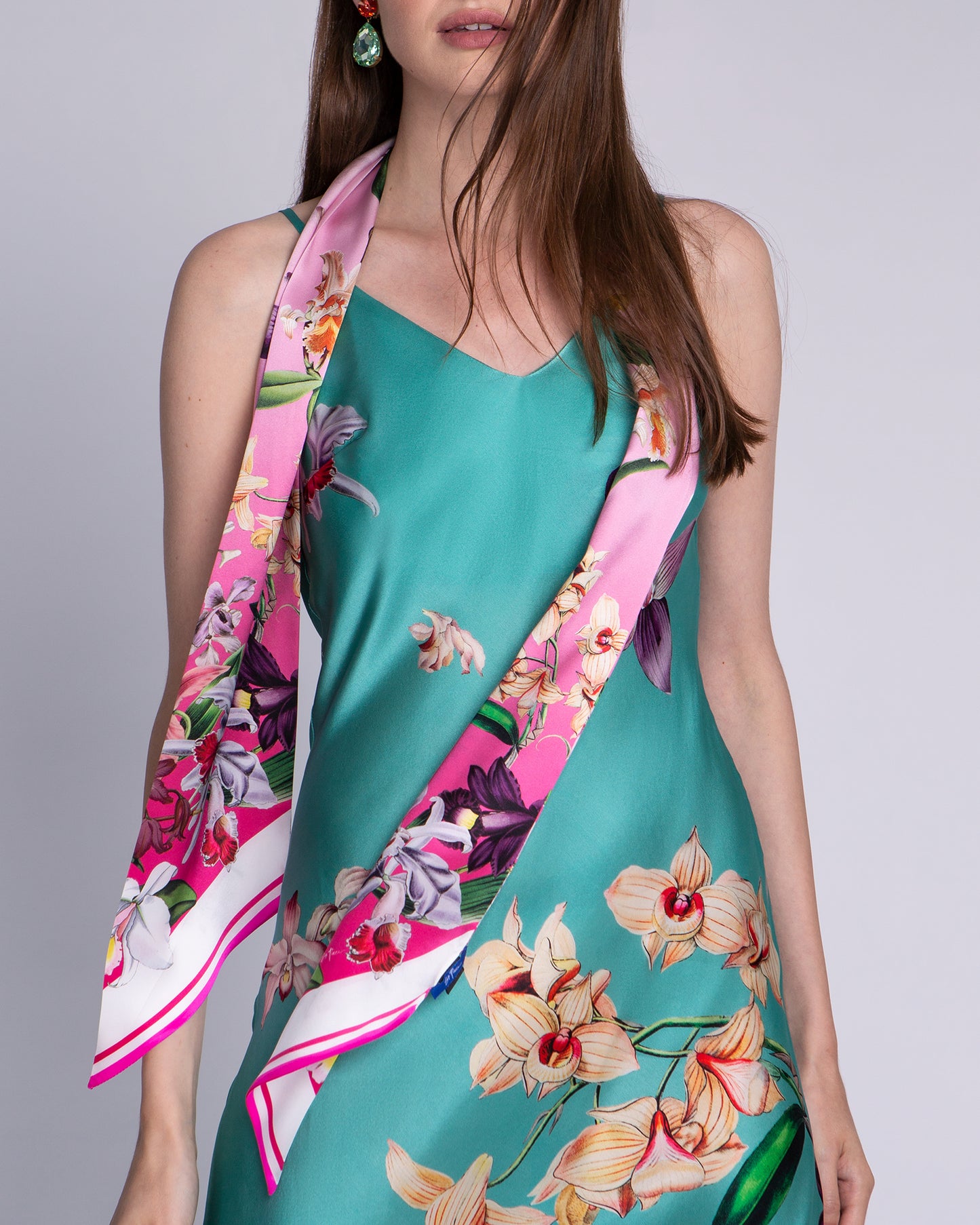 St. Piece London Sonia Pink Ombré Long Silk Scarf