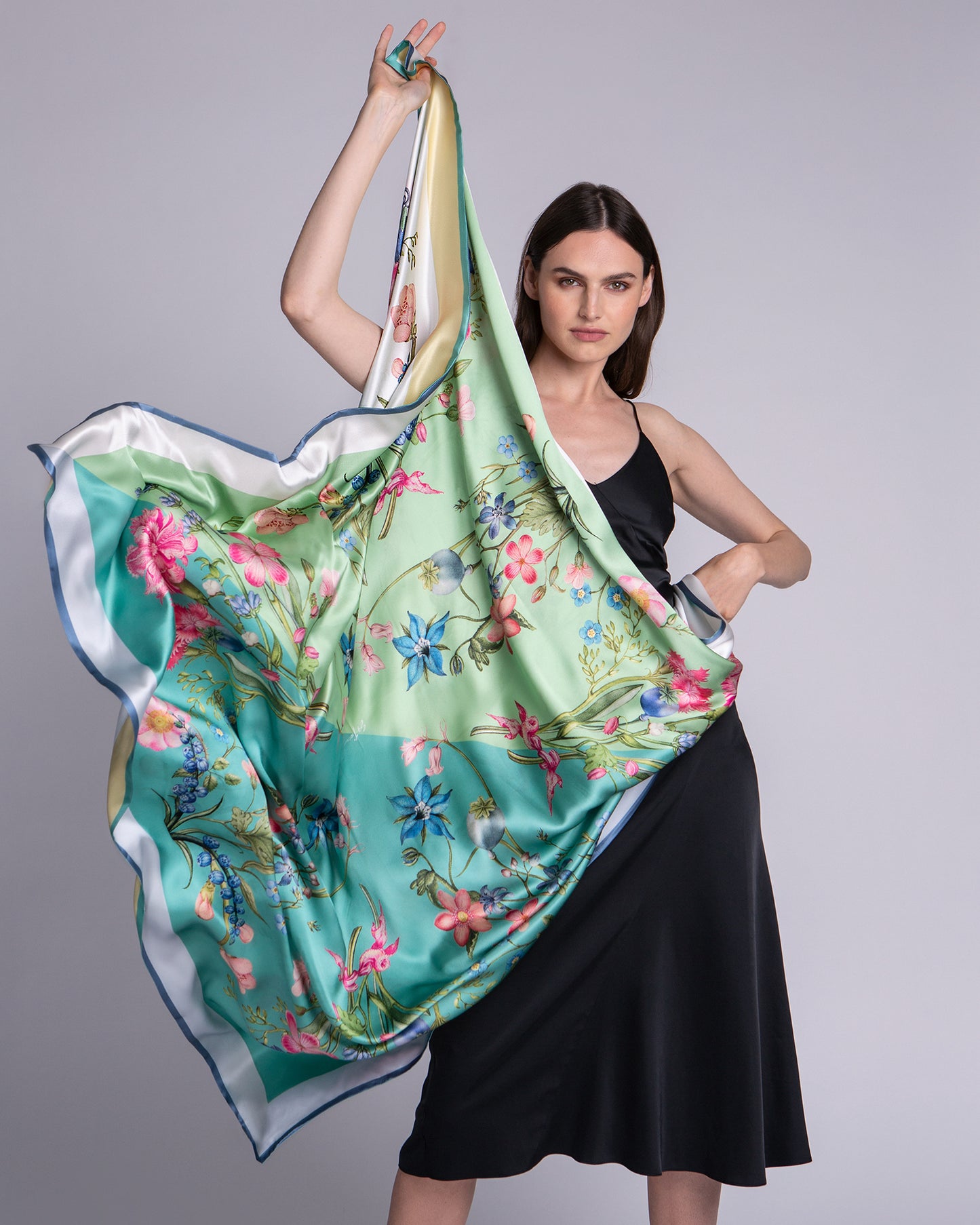 Stephanie Large Square Silk Double-Sided Scarf