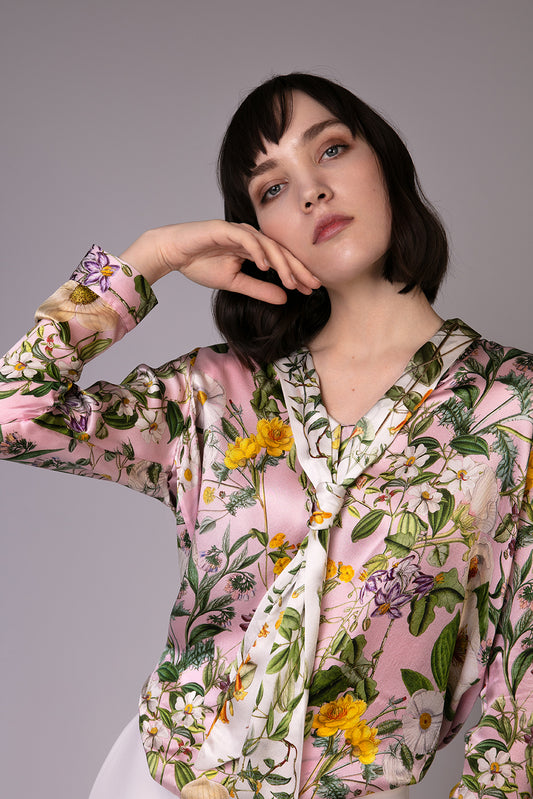 Silk Pussy-bow Blouse Karen