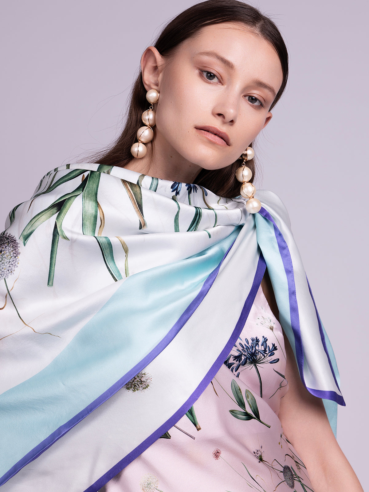 St. Piece London Vivienne Large Square Silk Double-Sided Scarf