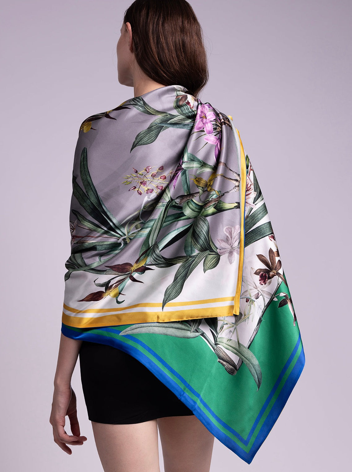 St. Piece London Veronica Large Square Silk Double-Sided Scarf