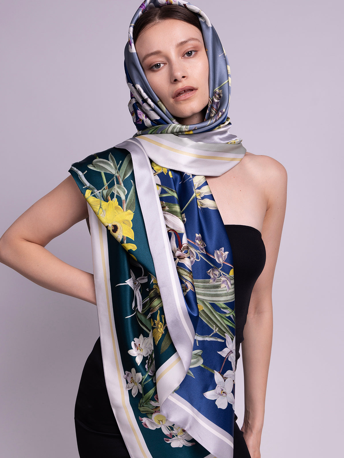 St. Piece London Vivi Large Square Silk Double-Sided Scarf