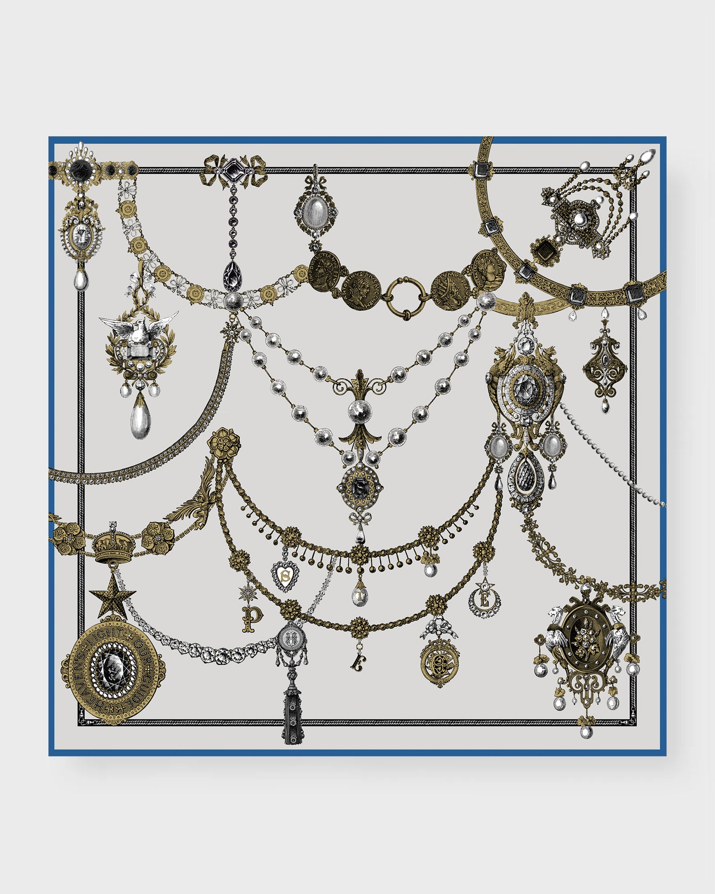 Pearl Large Square Silk Double-Sided Scarf