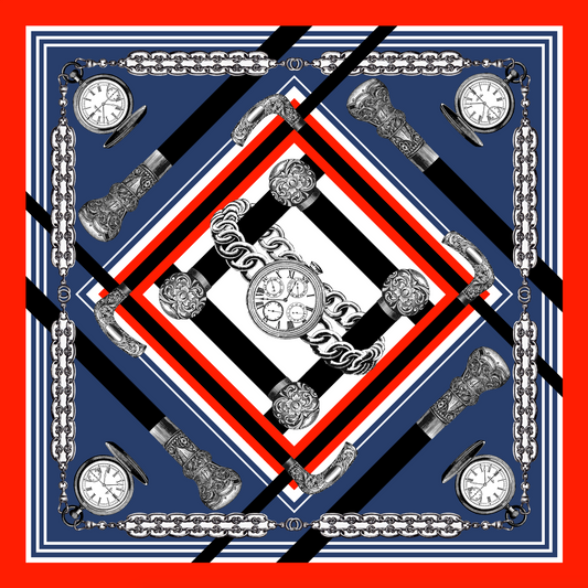 Edgar Printed Silk Twill Pocket Square