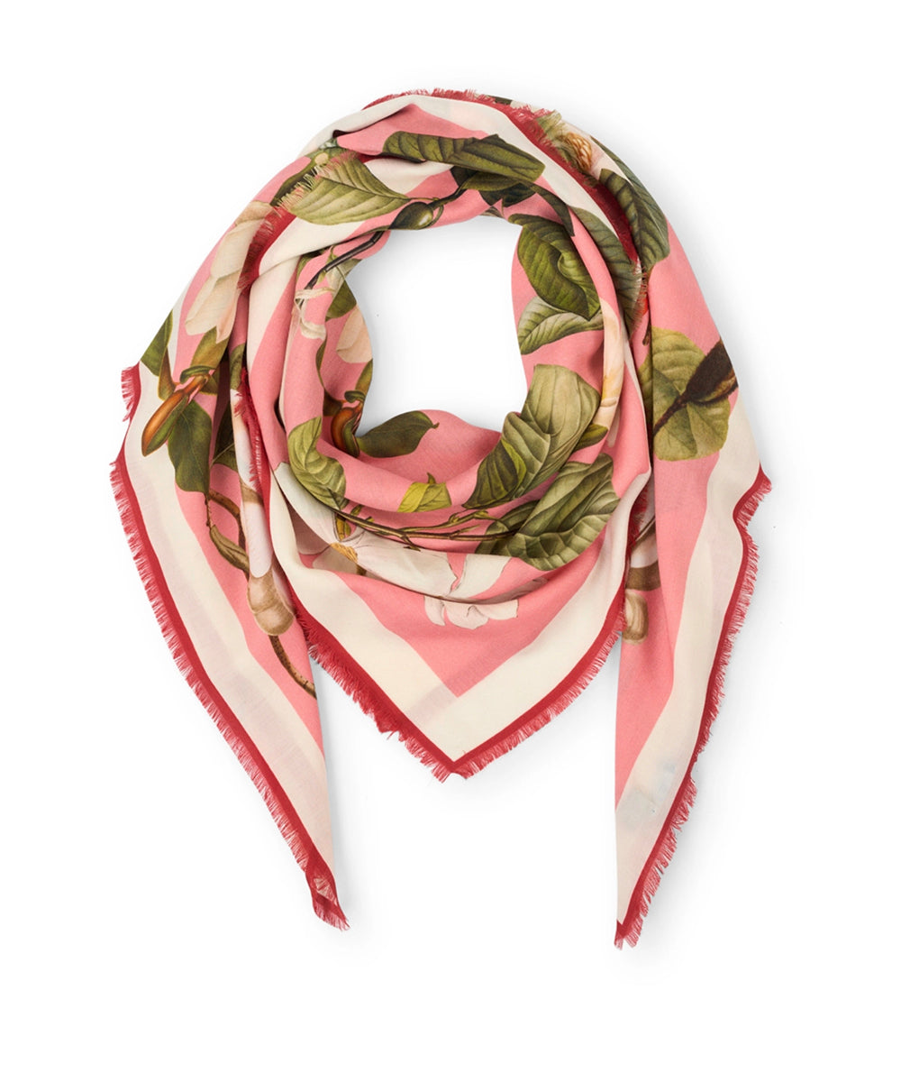 St. Piece London Oksana Pink Large Square Wool & Cashmere Scarf