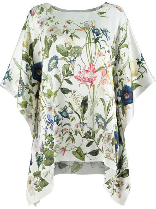 Silk Kaftan Leah White