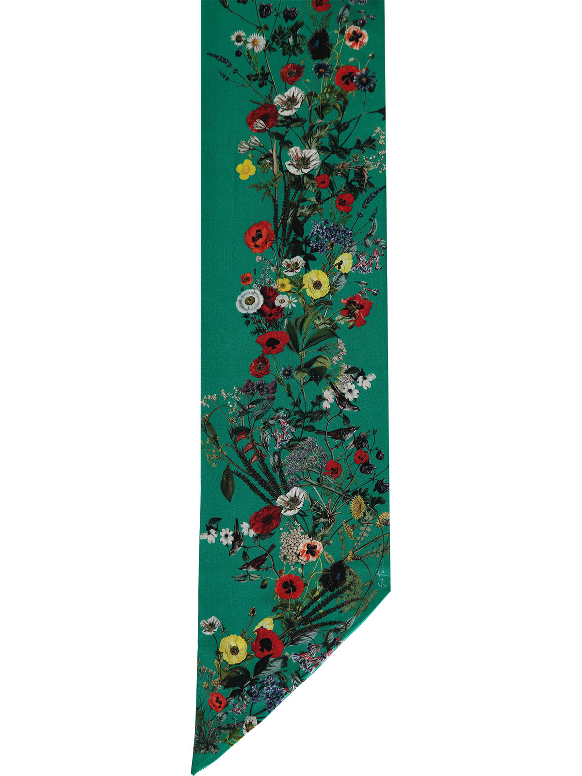 St. Piece London Jackie Green Long Silk Scarf