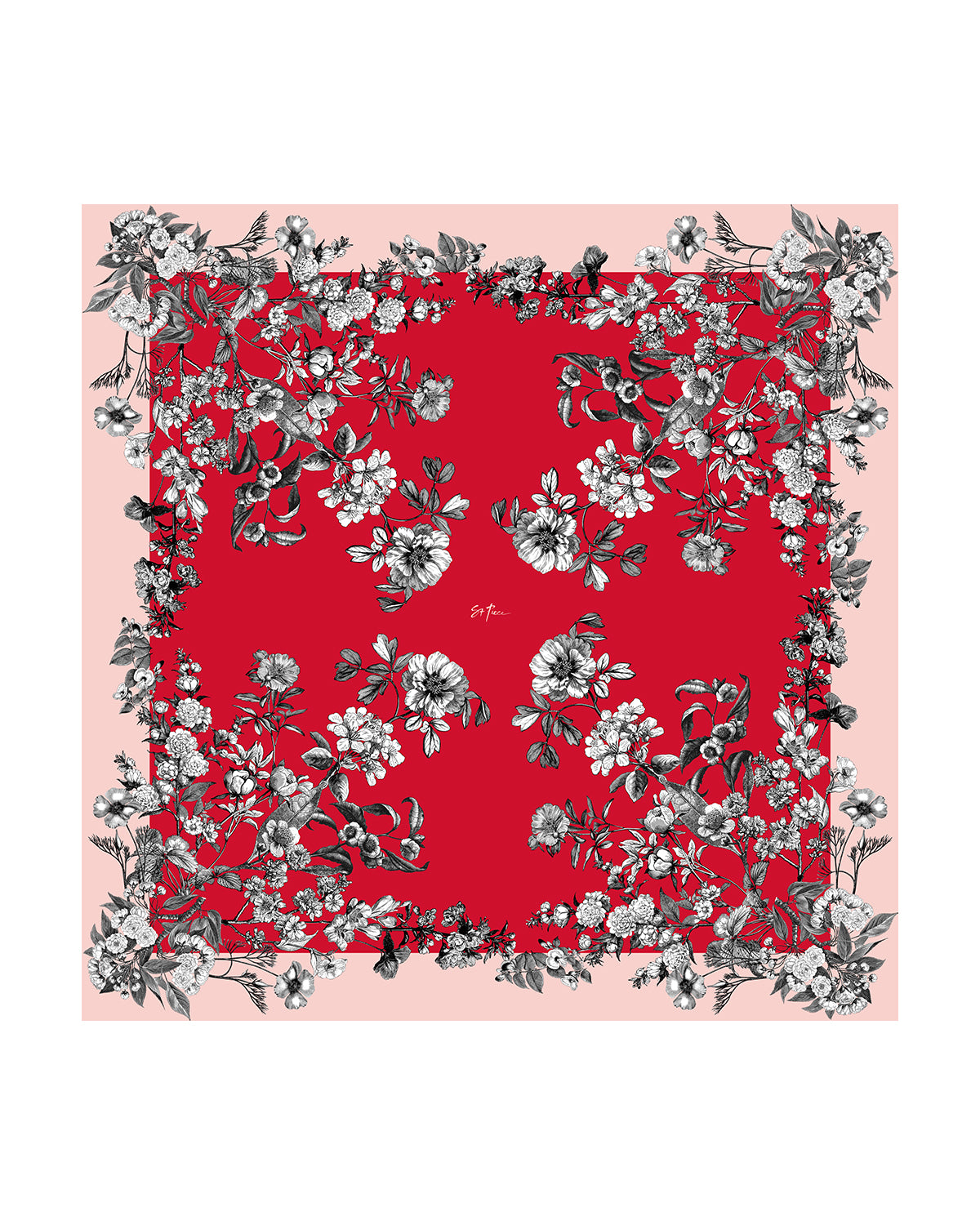Mia Red Medium Square Silk Scarf