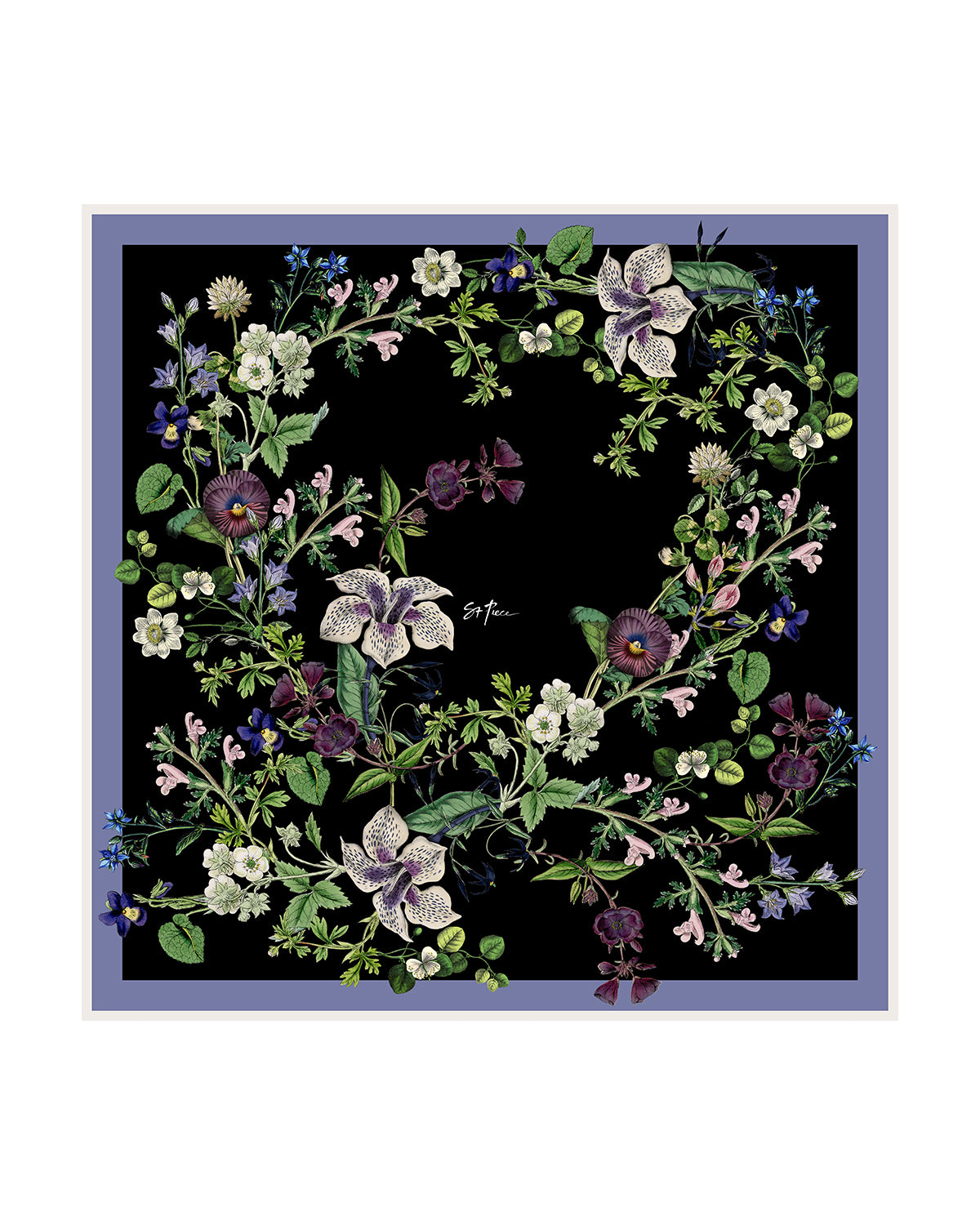 Melissa Black Small Square Silk Scarf
