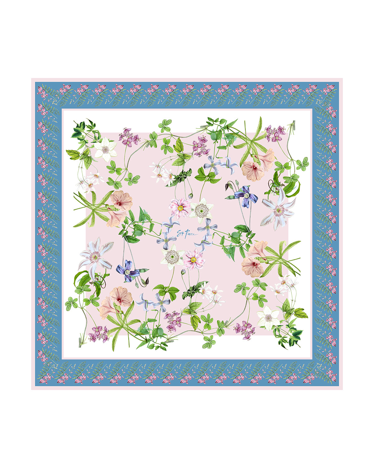 St. Piece London Matilda Pink Small Square Silk Scarf