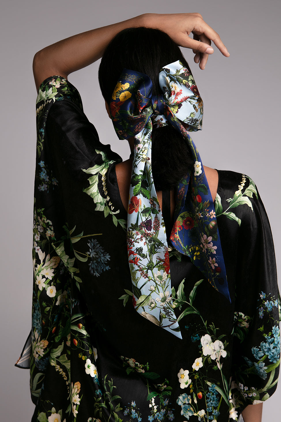Jessie Blue Long Silk Scarf