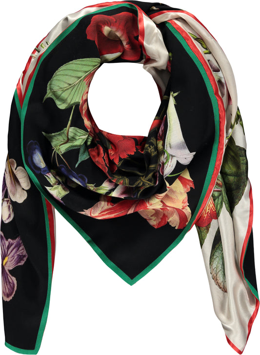 Octavia Large Square Wool Cashmere + Silk Double-Sided Scarf