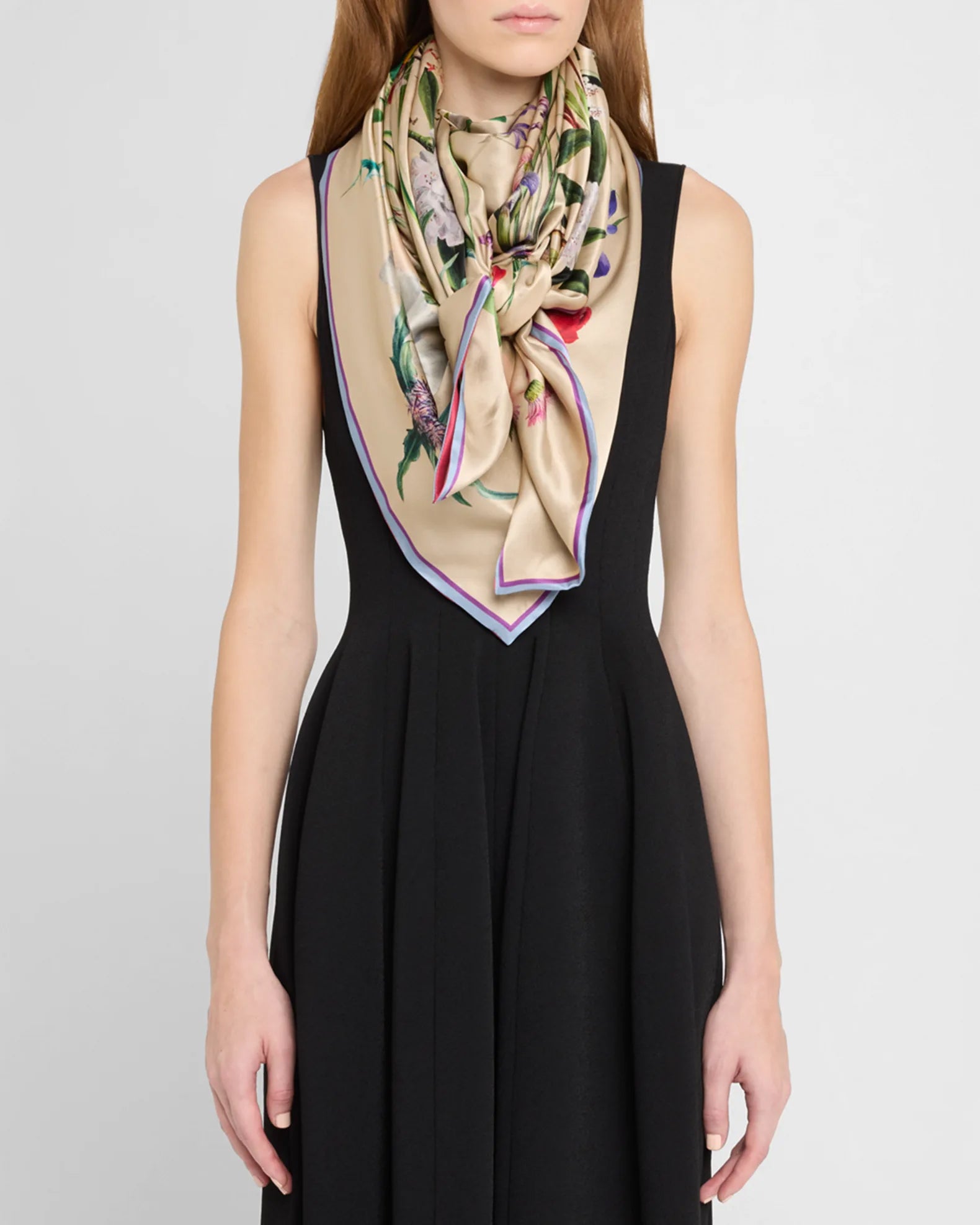 Whitney silk double sided scarf