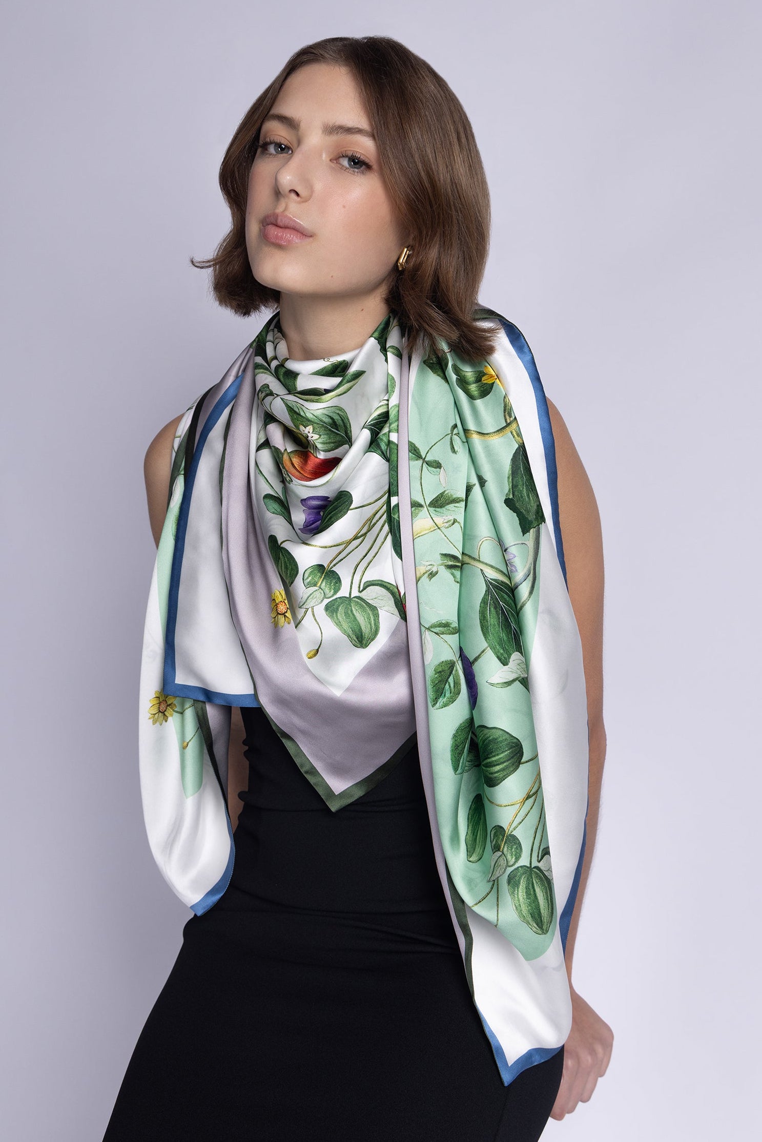 St Piece Brienne silk double sided scarf