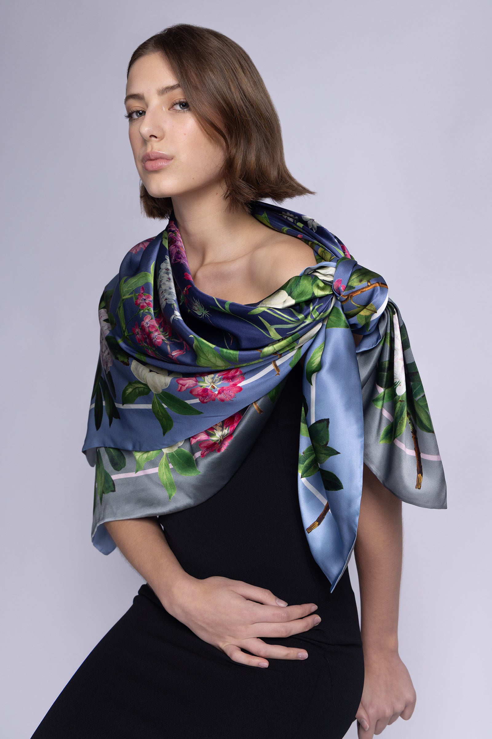 St Piece Brandi silk double sided scarf