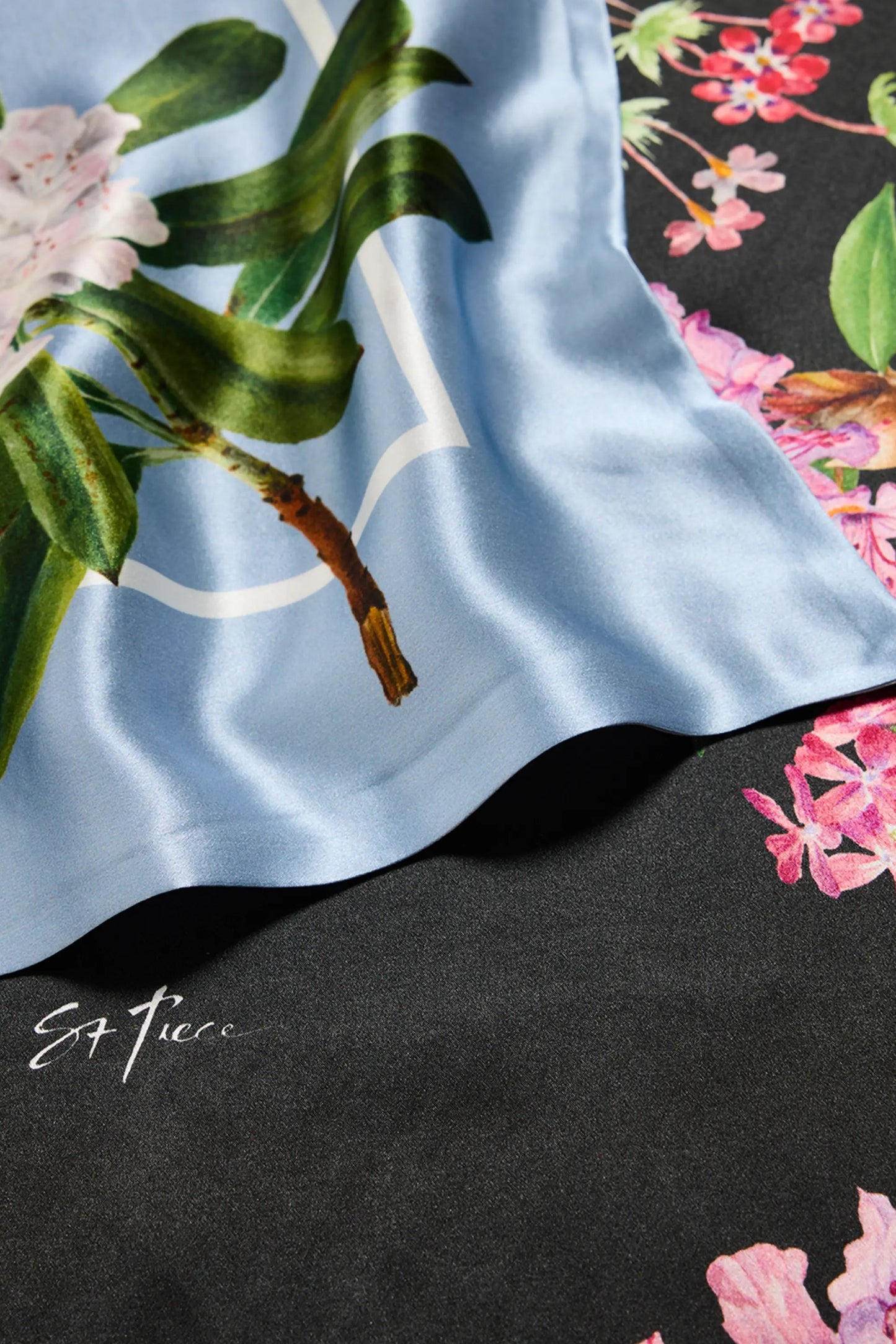 Brandi large silk double sided scarf