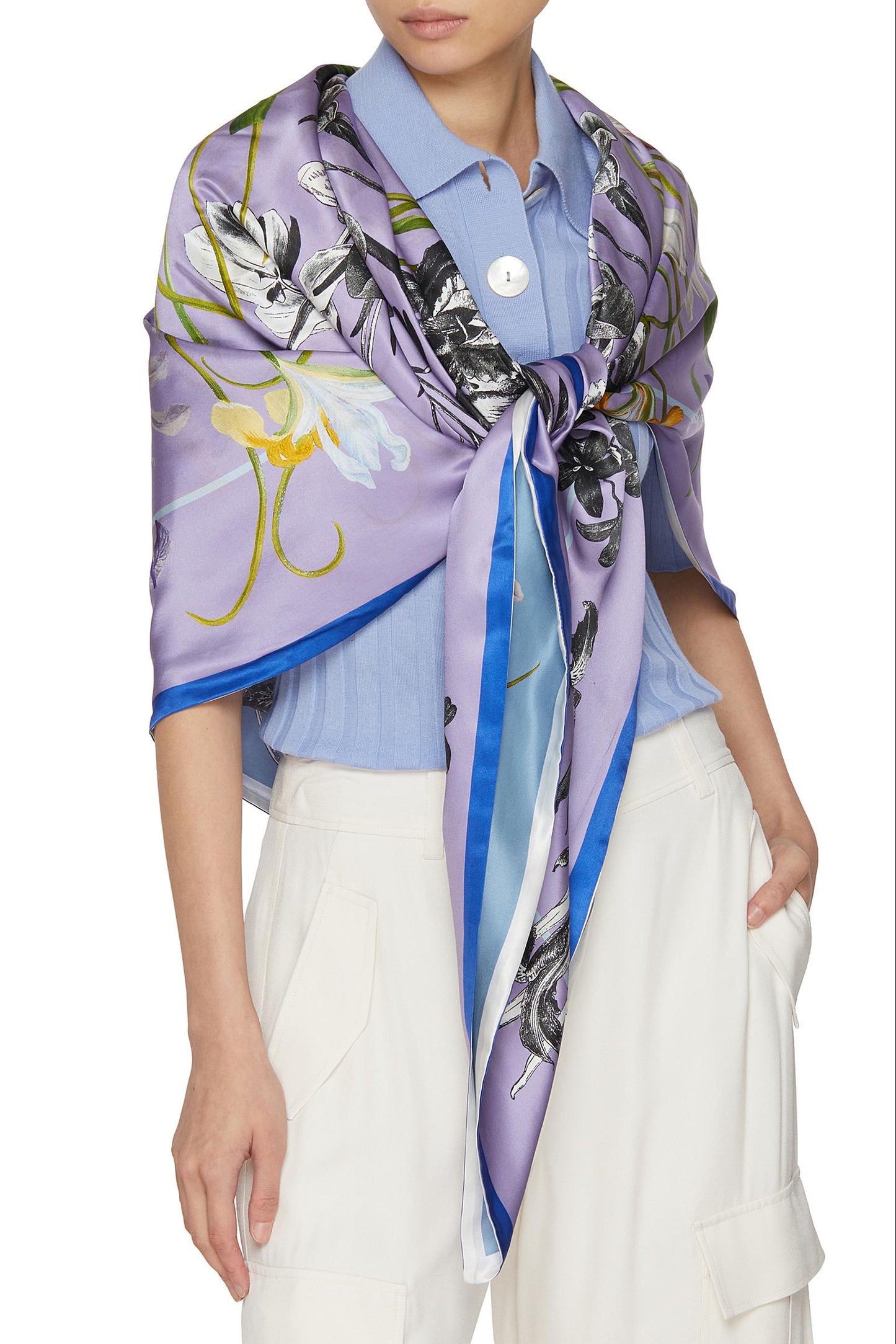 Bailey silk double sided scarf