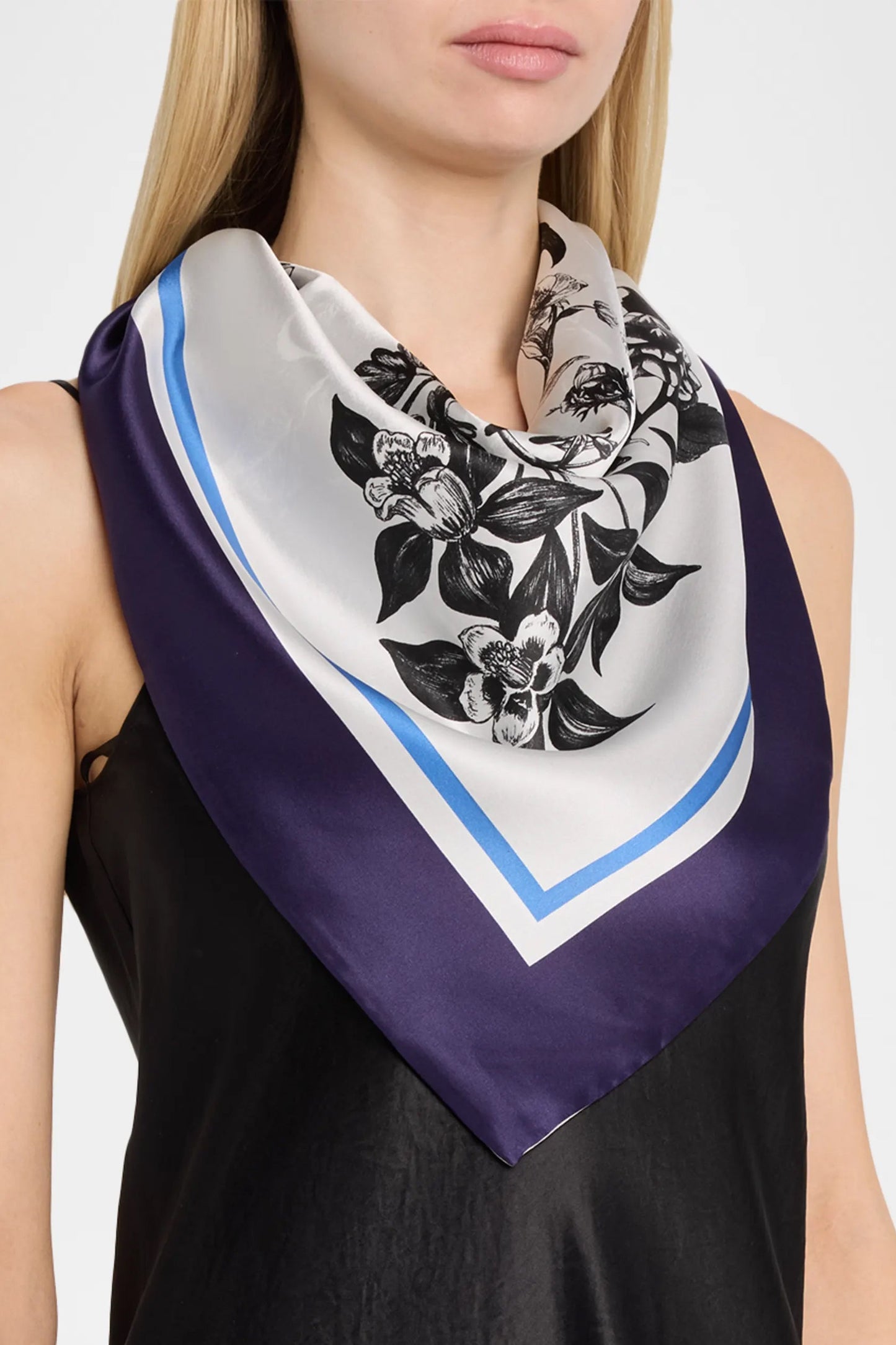 Blair large silk double sided scarf