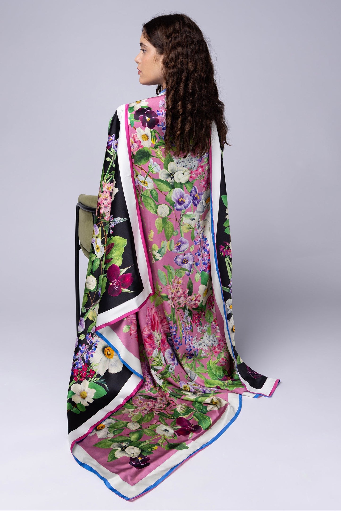 Brittany Large Square Silk Double-Sided Scarf