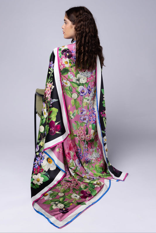 Brittany Large Square Silk Double-Sided Scarf