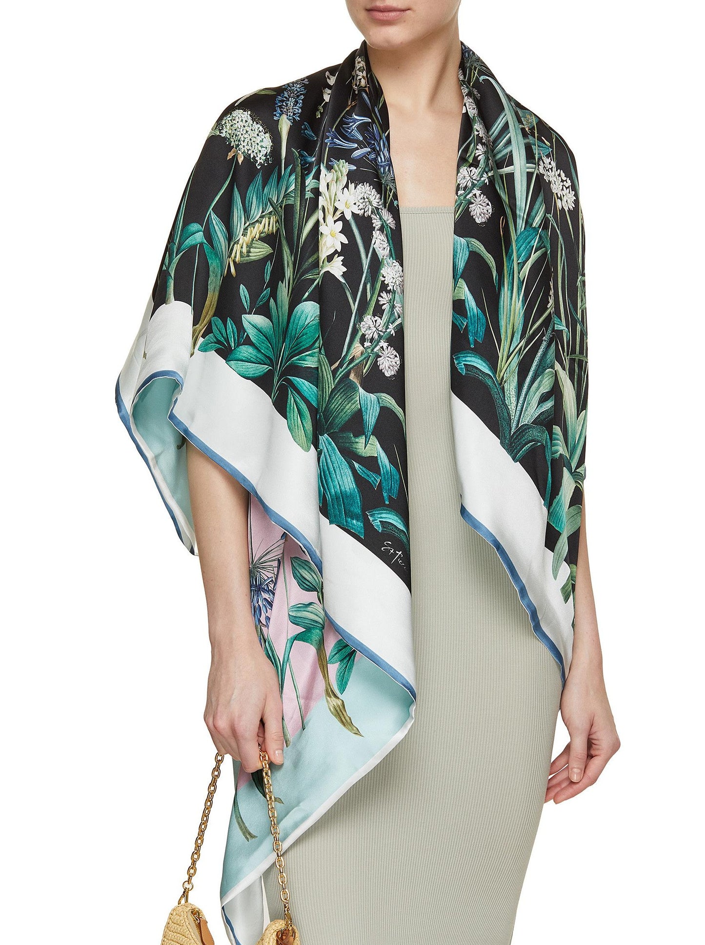 Vanessa Large Square Silk Double-Sided Scarf