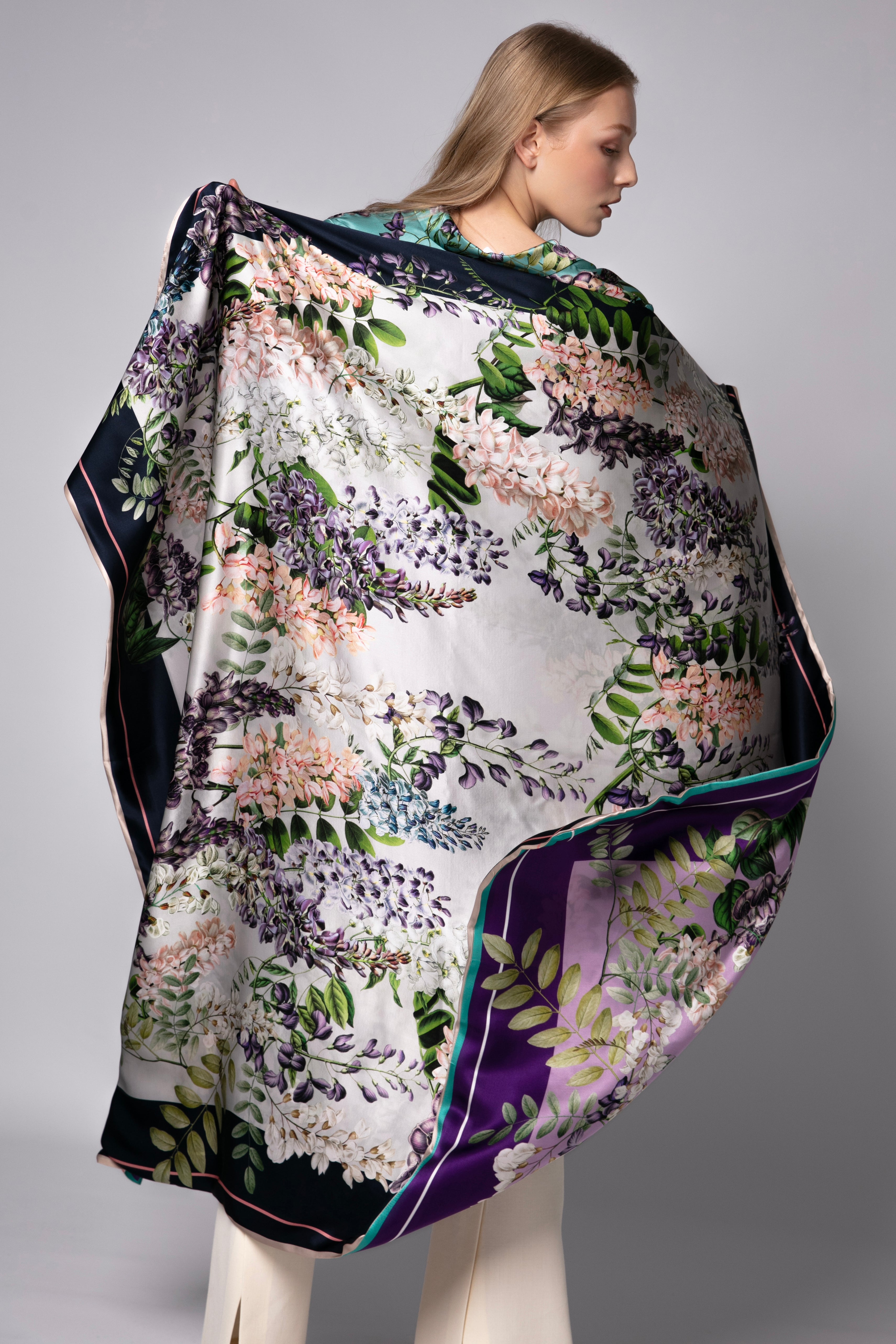 Thea Large Square Silk Double-Sided Scarf – ST. PIECE