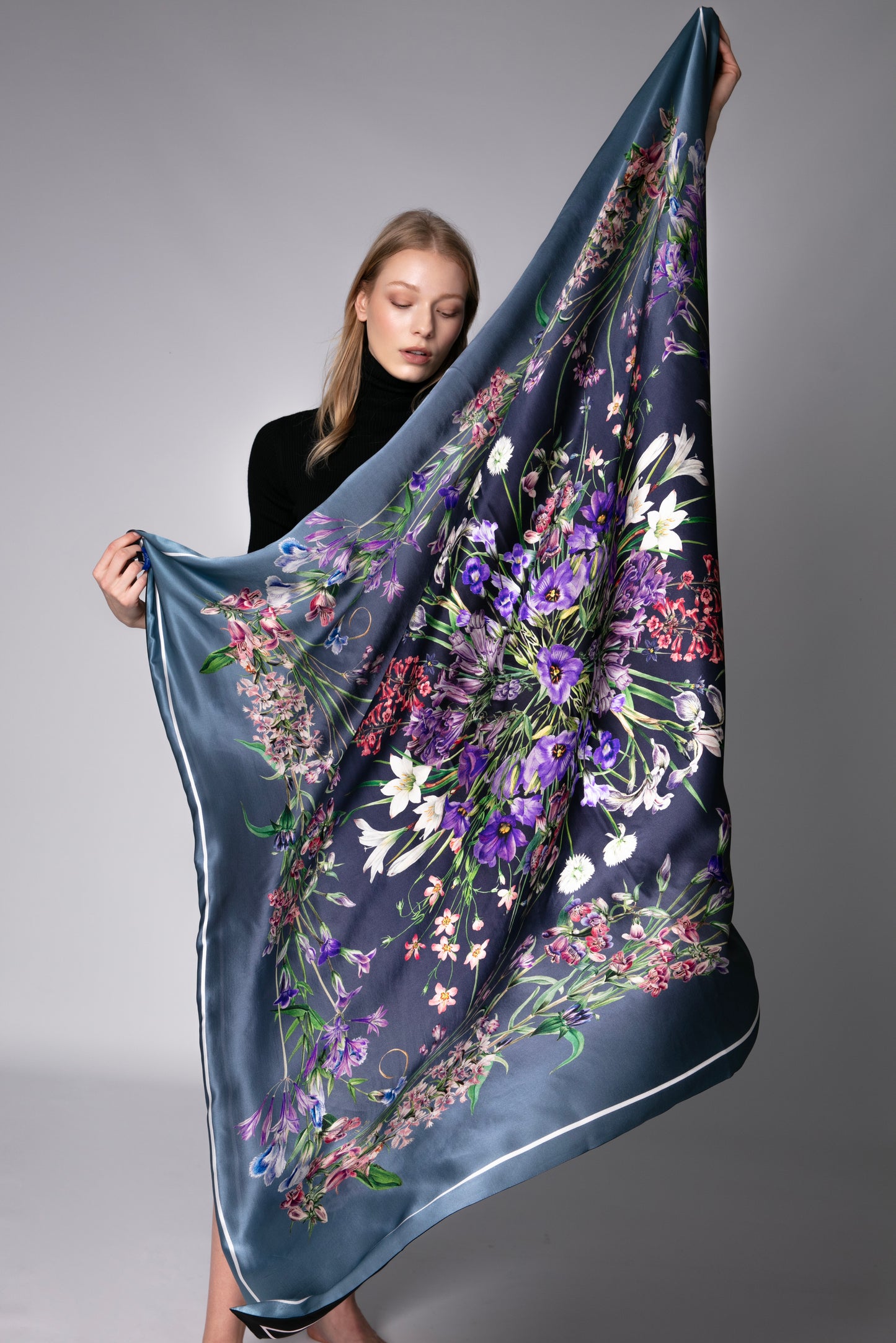 Trinity Large Square Silk Double-Sided Scarf