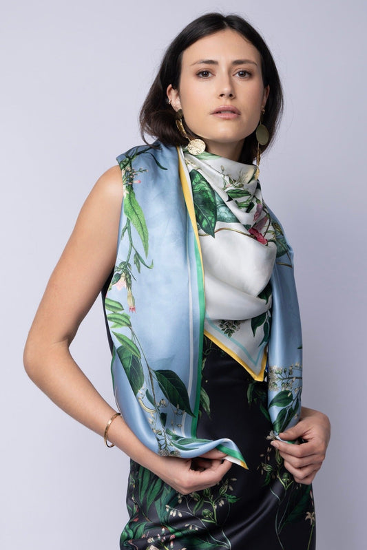 Andrea silk double sided scarf