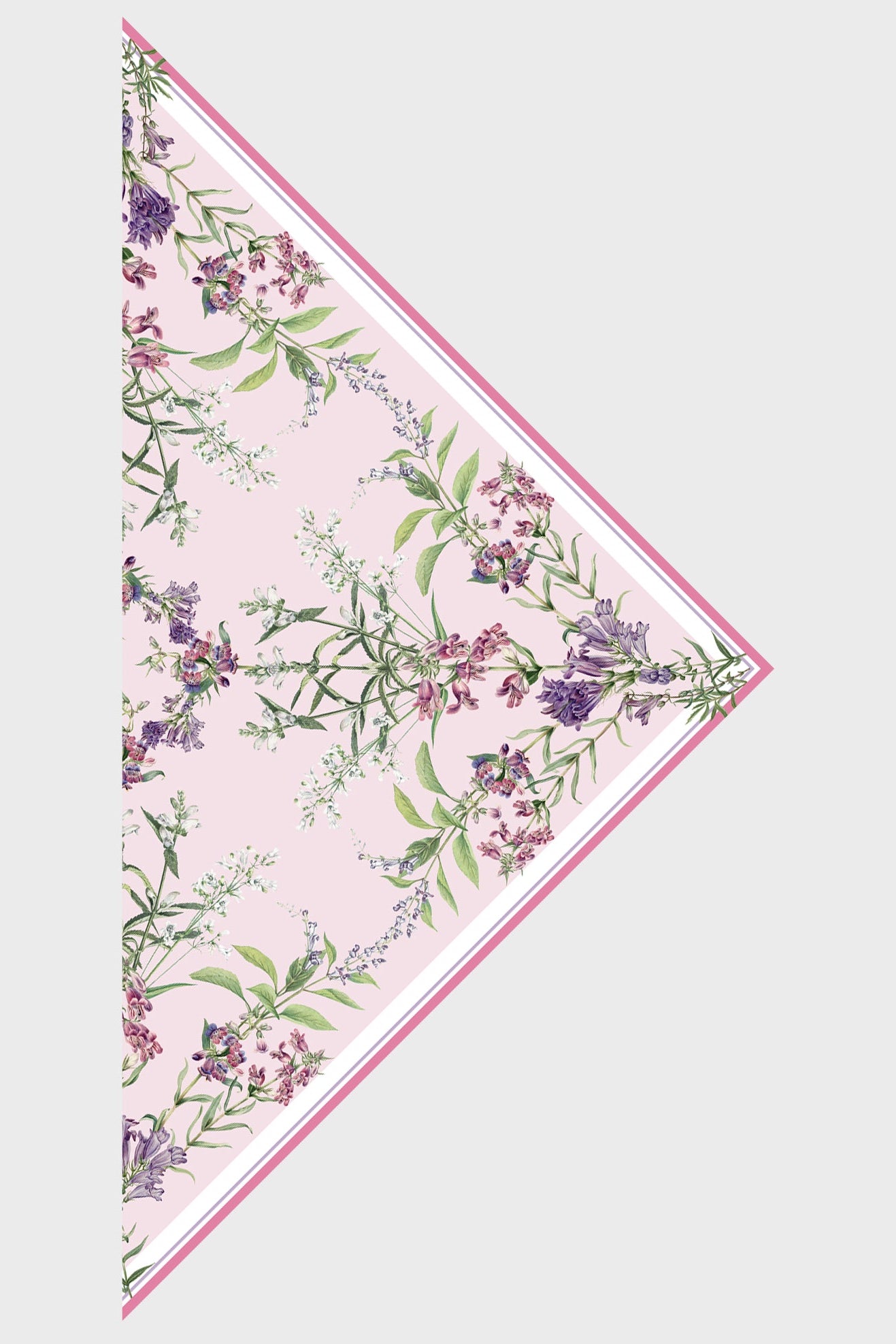 St Piece Claire Pink White Large Silk Triangle Scarf