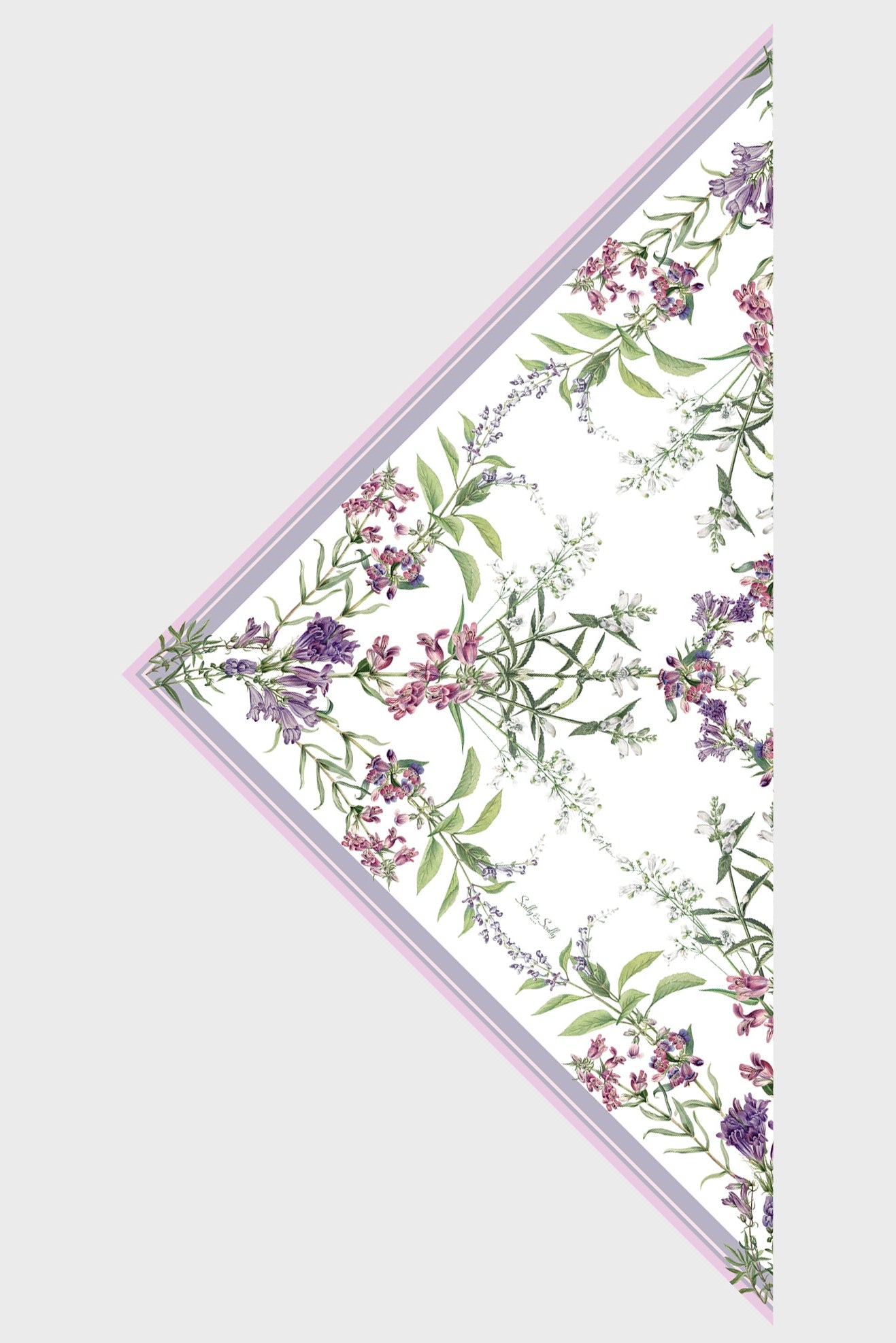 St Piece Claire Pink White Large Silk Triangle Scarf